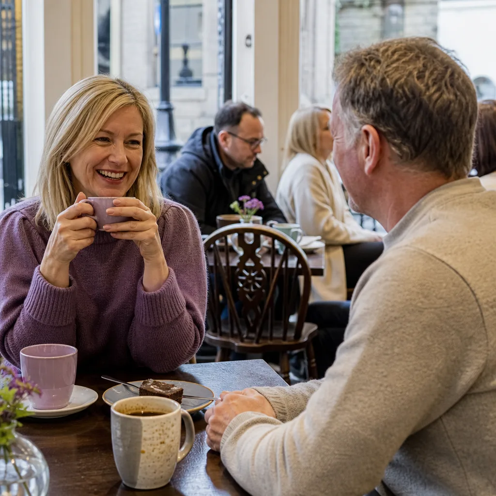 A busy public café near Harrogate railway station